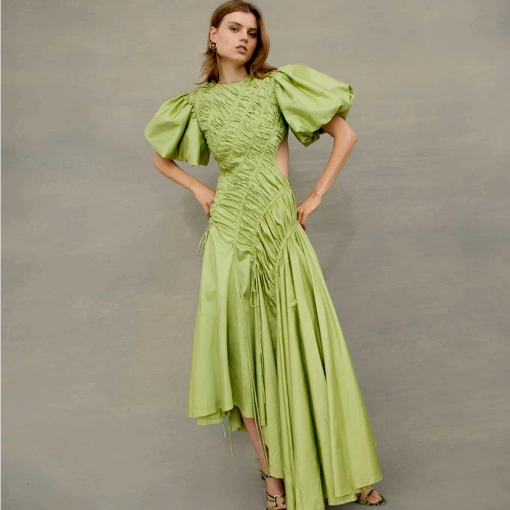 NWT AJE Siren Drawstring Midi Dress Size 0 US/AU 4/UK 4